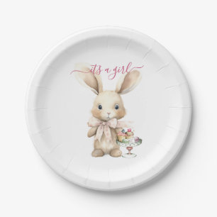Plato De Papel Bunny Baby Shower Chica