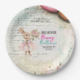 Plato De Papel Bunny Ballerina Birthday Paper Plates