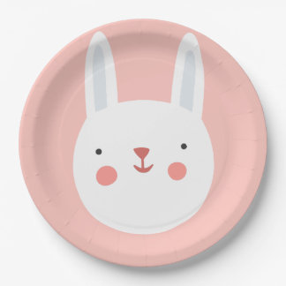 Plato De Papel Bunny Birthday Kids Wall Decour