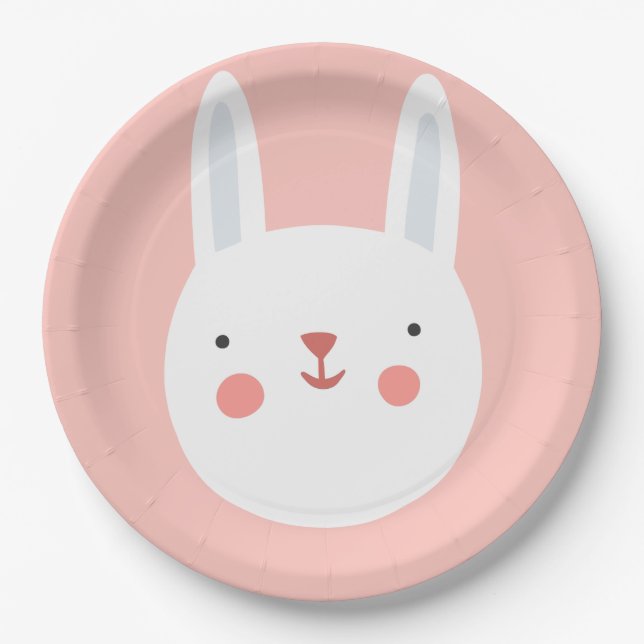 Plato De Papel Bunny Birthday Kids Wall Decour (Anverso)