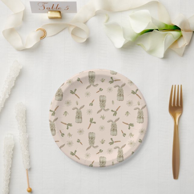Plato De Papel Bunny de primavera  (Boda)