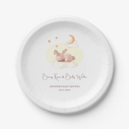 Plato De Papel Bunny Dreams Neutral Baby Shower