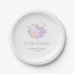 Plato De Papel Bunny Dreams Purple Baby Shower