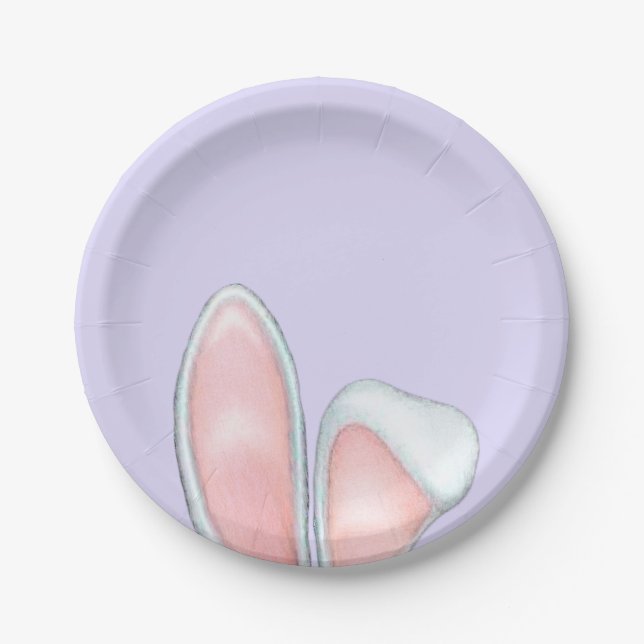 Plato De Papel Bunny Ears Lavender (Anverso)