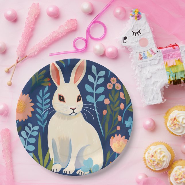 Plato De Papel Bunny Floral (Fiesta)