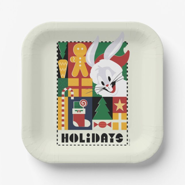 Plato De Papel BUNNY™ Holidays Badge de LOONEY TUNES™ BUGS BUNNY™ (Anverso)