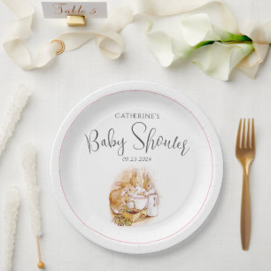 Plato De Papel Bunny Pink Chica Baby Shower