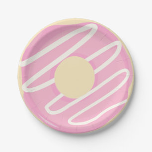 Plato De Papel Buñuelo rosado del buñuelo esmaltado de la