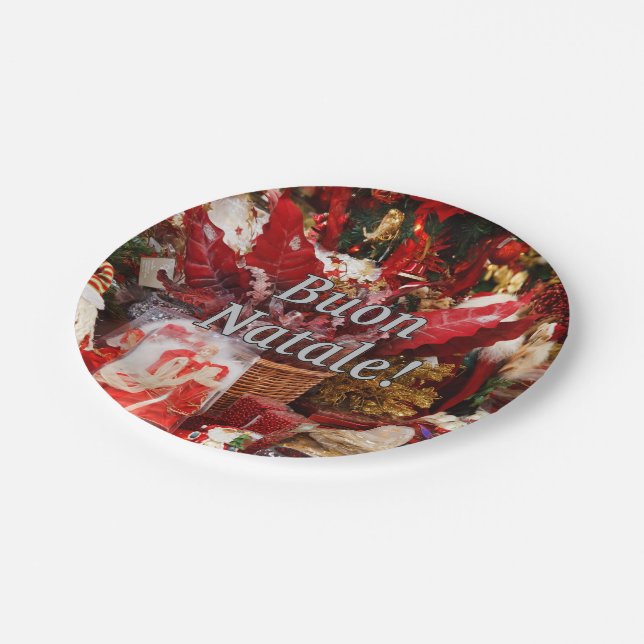 Plato De Papel ¡Buon Natale! Felices Navidad en wf italiano (Angular)