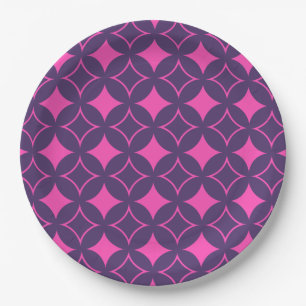 Plato De Papel Buques rosa y morado