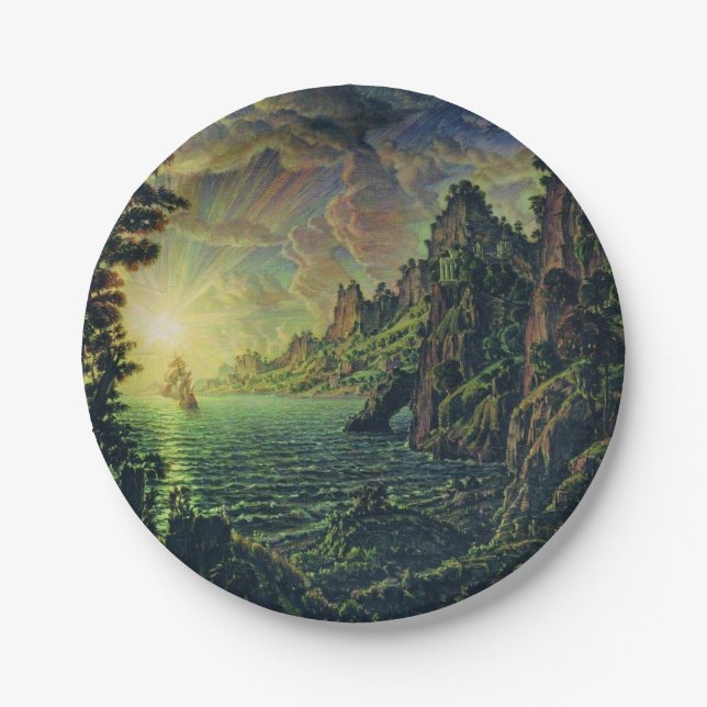 Plato De Papel Buques: Sol nocturno (por Konstantin Bogaevsky) (Anverso)