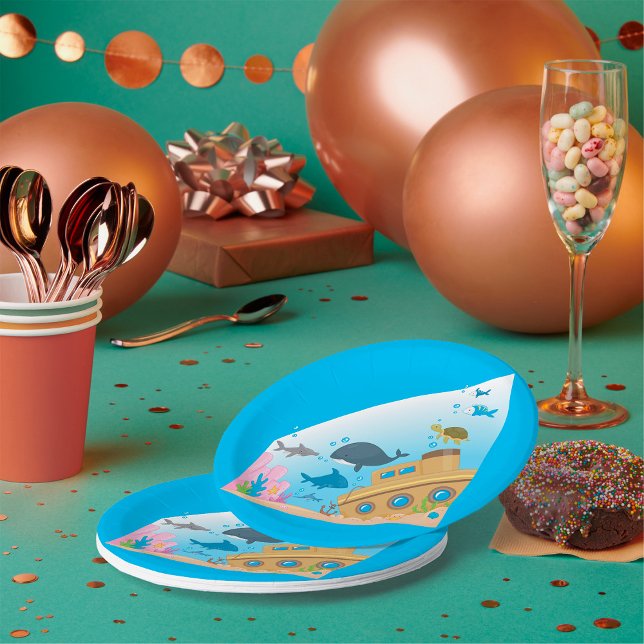 Plato De Papel Buques Y Peces Desmoronados (Subido por el creador)