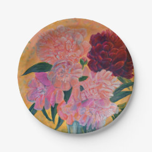 Plato De Papel Buquet de Peony - Pintura de Peonies