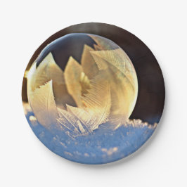 Plato De Papel Burbuja de jabón en nieve