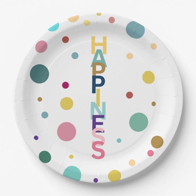 Plato De Papel burbuja de la felicidad (Anverso)