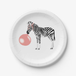 Plato De Papel Burbuja Gum Zebra