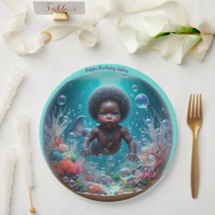 Plato De Papel Burbuja infantil africana