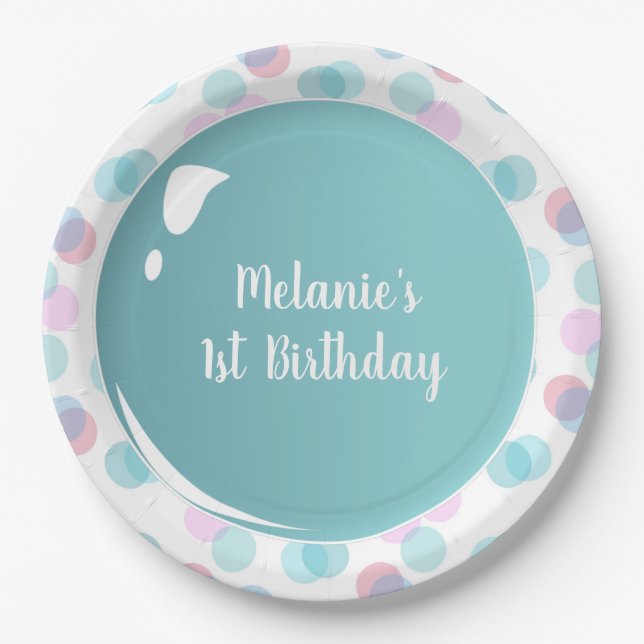 Plato De Papel Burbujas Birthday Pop Popping Fun Placas (Anverso)