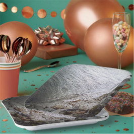 Plato De Papel Burbujas En La Playa