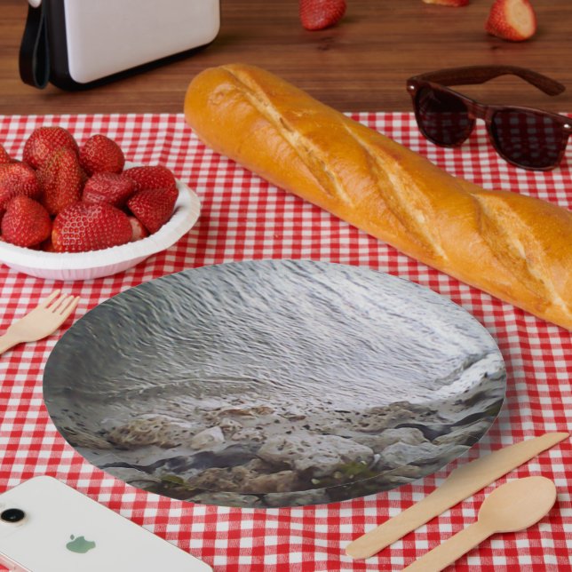 Plato De Papel Burbujas En La Playa (Picnic)