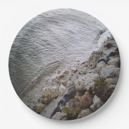 Plato De Papel Burbujas En La Playa