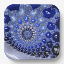 Burbujas fractales azules abstractas con ombre