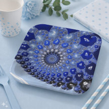 Burbujas fractales azules abstractas con ombre