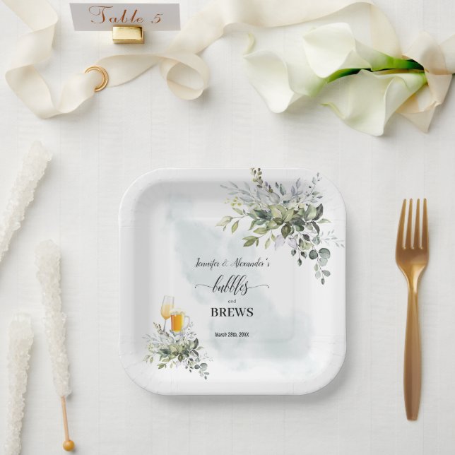 Plato De Papel Burbujas y brechas (Boda)