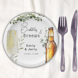 Plato De Papel Burbujas y Brisas Fiesta de Regalo para la Pareja 