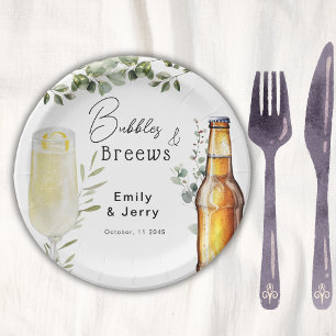 Plato De Papel Burbujas y Brisas Fiesta de Regalo para la Pareja