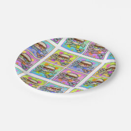 PLATO DE PAPEL BURGER DE ARTE POP