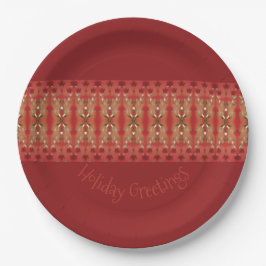Plato De Papel Burgundy con verde oscuro