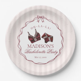Plato De Papel Burgundy Red Lingerie Bachelorette Party Lace