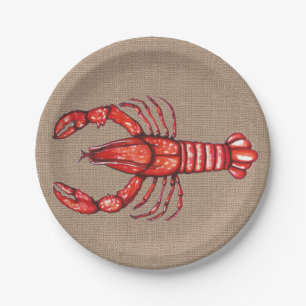 Plato De Papel Burlap Crawfish
