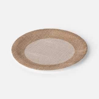 Plato De Papel Burlap Rústico