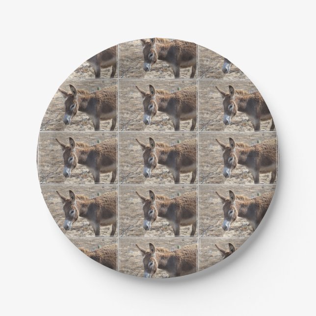 Plato De Papel Burro adorable (Anverso)
