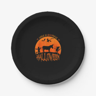 Plato De Papel Burro - Feliz Halloween  Divertido disfraz picante