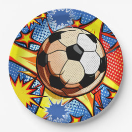 Plato De Papel Burst de fútbol
