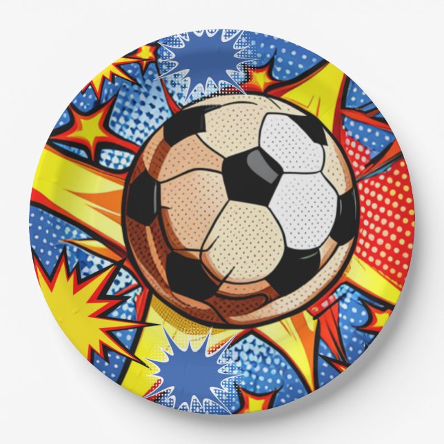 Plato De Papel Burst de fútbol (Anverso)