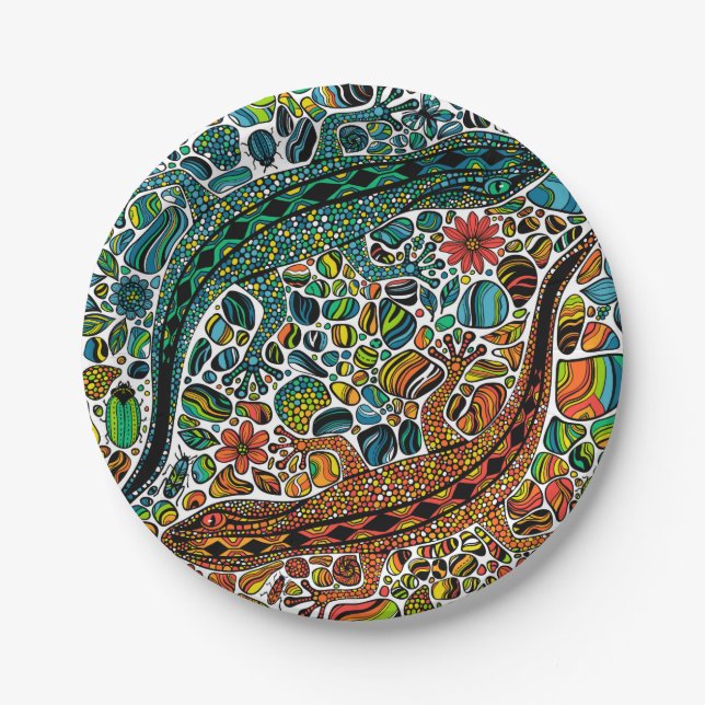 Plato De Papel Buscar los geckos (Anverso)