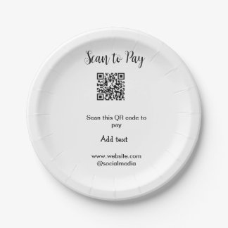 Plato De Papel Buscar para pagar el análisis código QR agregar de