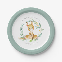 Plato De Papel Bush Baby Kangaroo Baby Shower Paper Plate