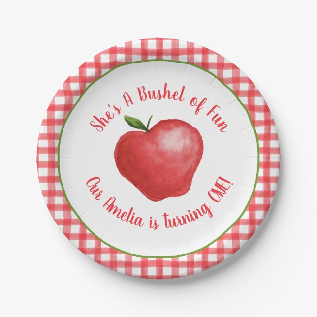 Plato De Papel Bushel de Apple de placa Fiesta divertida - Person (Anverso)