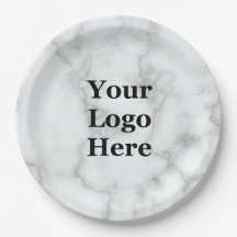 Business Your Logo Here Faux White Marble
