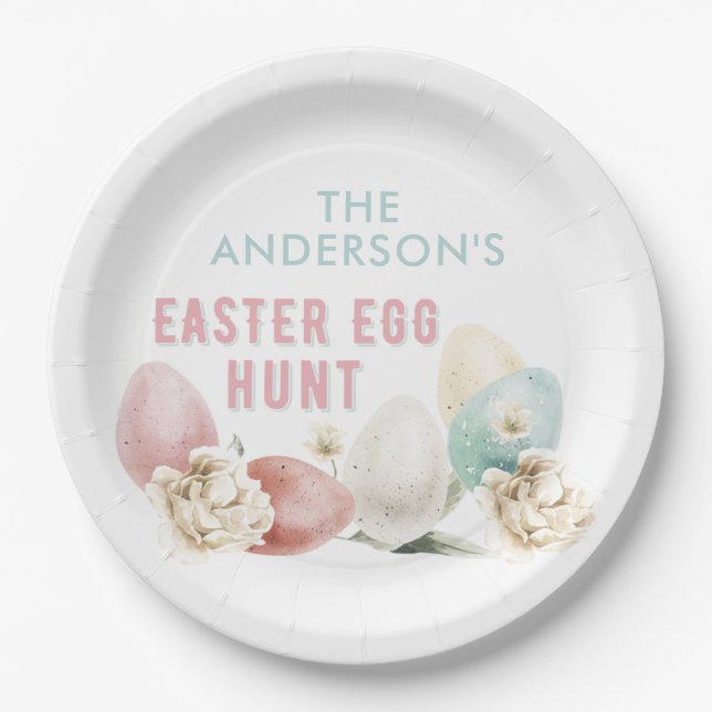 Plato De Papel Busqueda de Huevos de Pascua (Anverso)