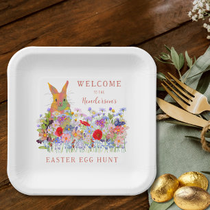 Plato De Papel Búsqueda de huevos de Pascua personalizados Coneji