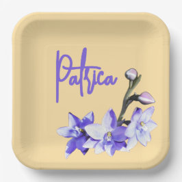 Plato De Papel Butter Yellow & Lilac SunOrchid Birthday