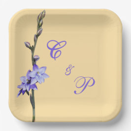 Plato De Papel Butter Yellow & Lilac SunOrchid Wedding