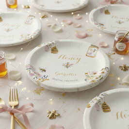 Plato De Papel Butter Yellow She Found Her Honey Bee Bridal Party