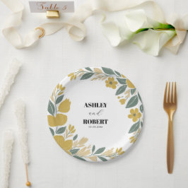 Plato De Papel Buttercup Boda amarillo-moderno floral
